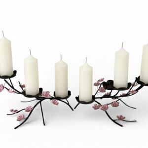 Vintage Set of 2 PartyLite Cherry Blossom Candle Holders - Retired P90553 Pair